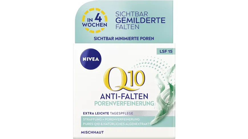 NIVEA Q10 Anti-Falten Porenverfeinerung Extra Leichte Tagespflege LSF15 50 ml