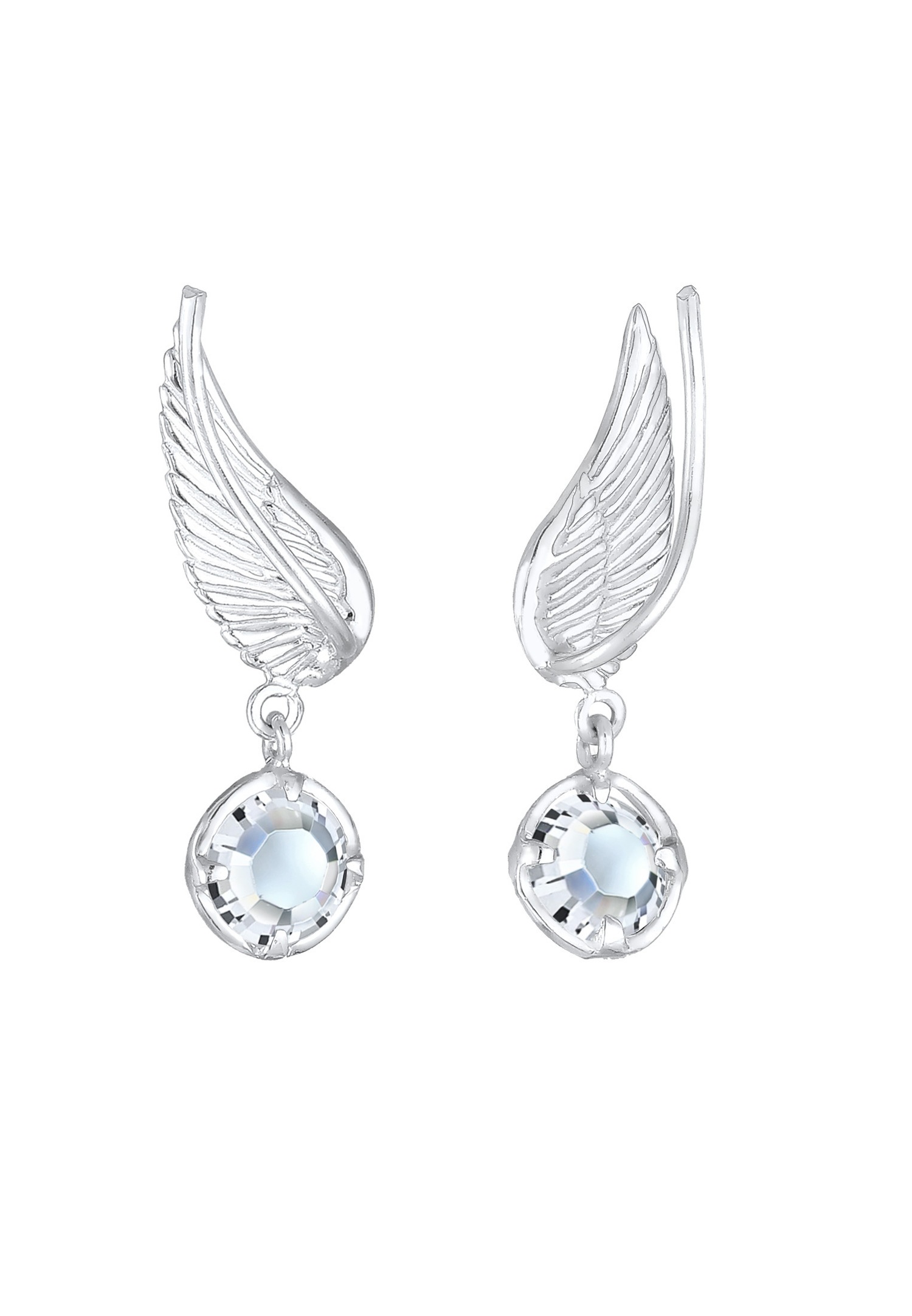Orecchini a rampicante da donna Elli con ali e cristalli in argento sterling 925.