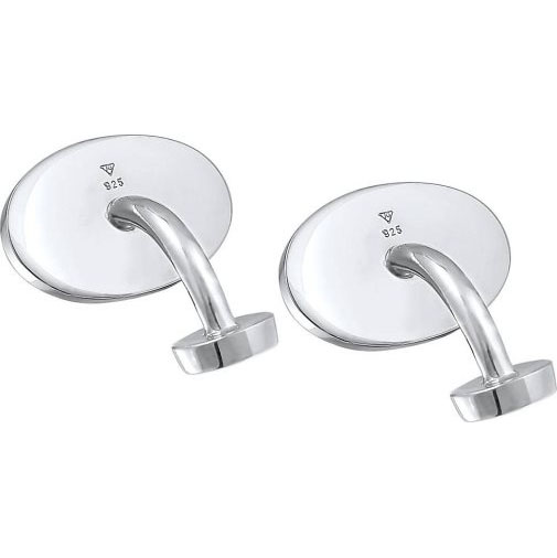 KUZZOI Manschettenknopf Oval Plättchen Poliert Elegant 925 Silber
