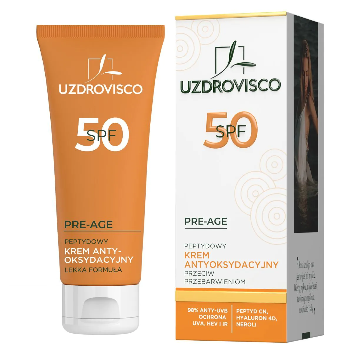 Uzdrovisco Pre-Age SPF50 - Peptide Antioxidant Crème tegen Verkleuringen 50ml