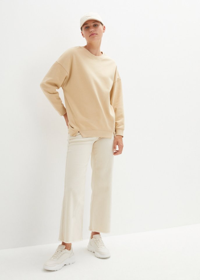 Oversize Sweatshirt mit Schlitzdetail