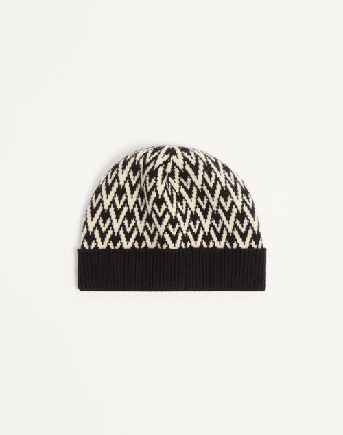 Beanie strikket Toute La V Signature i uld