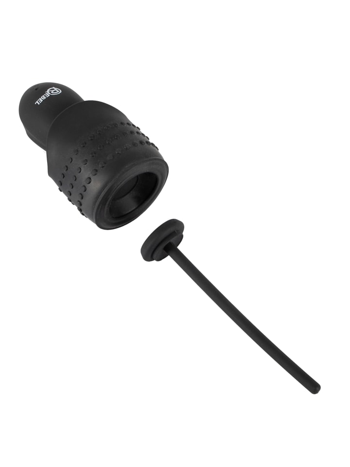 Rebel Masturbator mit Vibration Glans Masturbator with 3 attachable Dilators in schwarz günstig kaufen 14 cm
