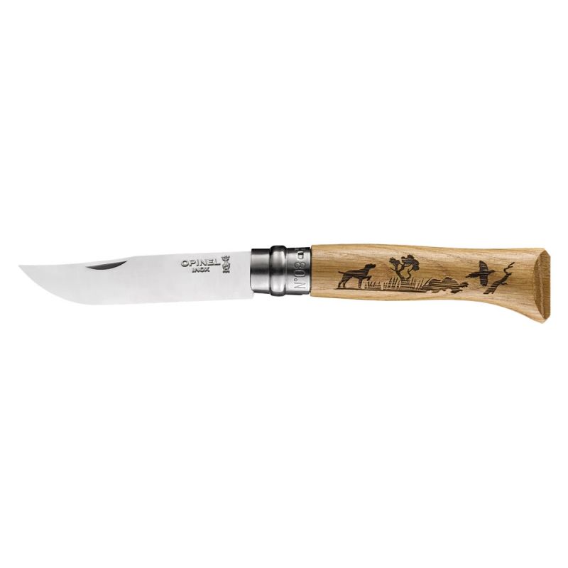 Opinel Messer Nr. 8 Edelstahl mit Eichengriff Version - Hund.