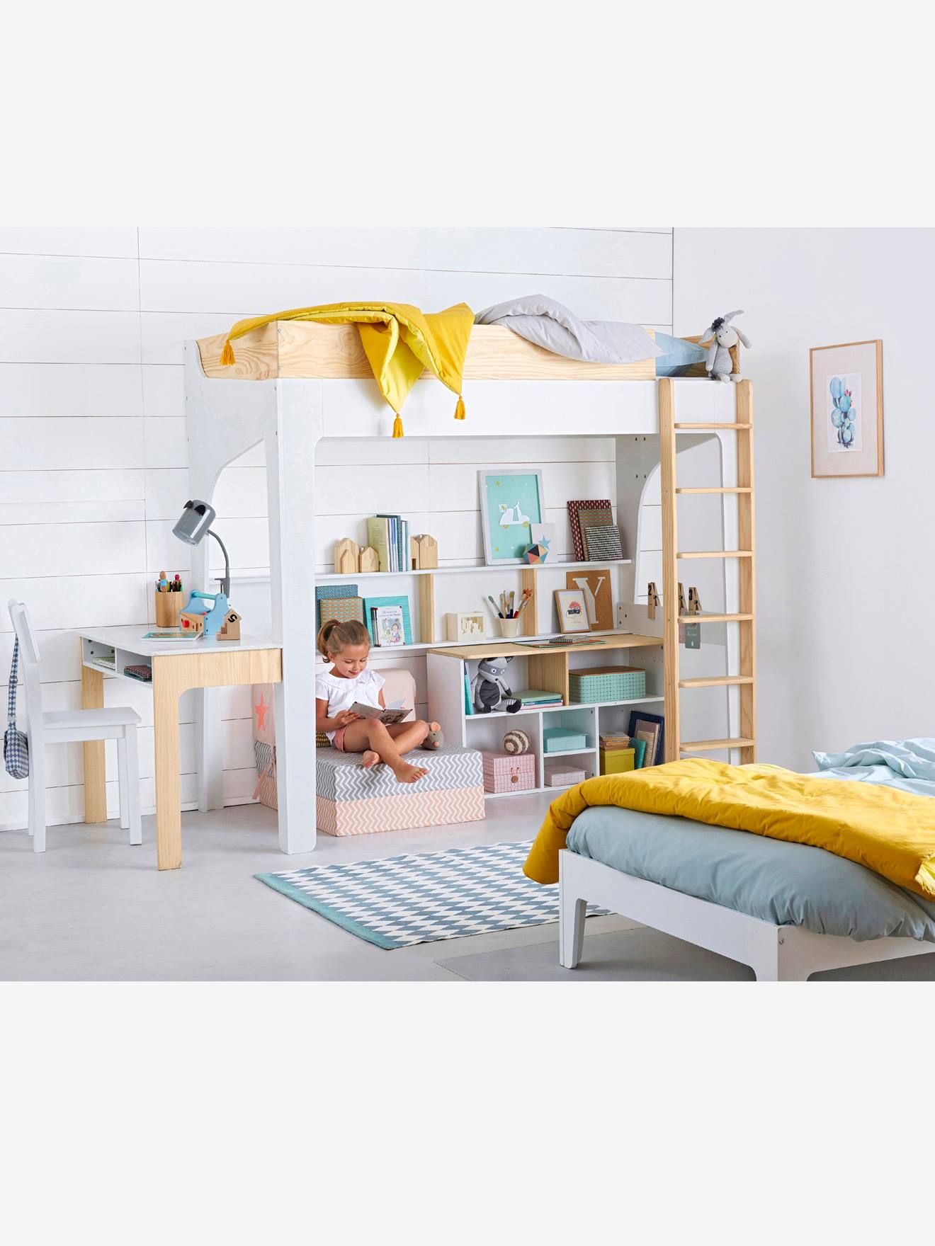 Vertbaudet Kinderschreibtisch für Kombibett POLYBED - weiß/natur