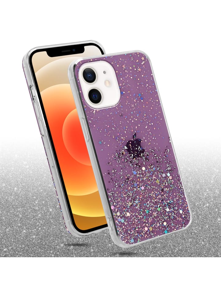 cadorabo Hülle für Apple iPhone 12 MINI Glitter in Lila mit Glitter günstig kaufen onesize