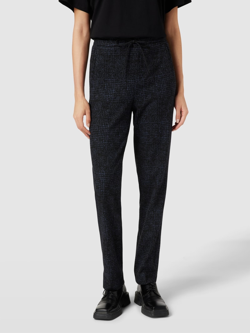 Hose mit Allover-Muster Modell 'FOR' in marineblau