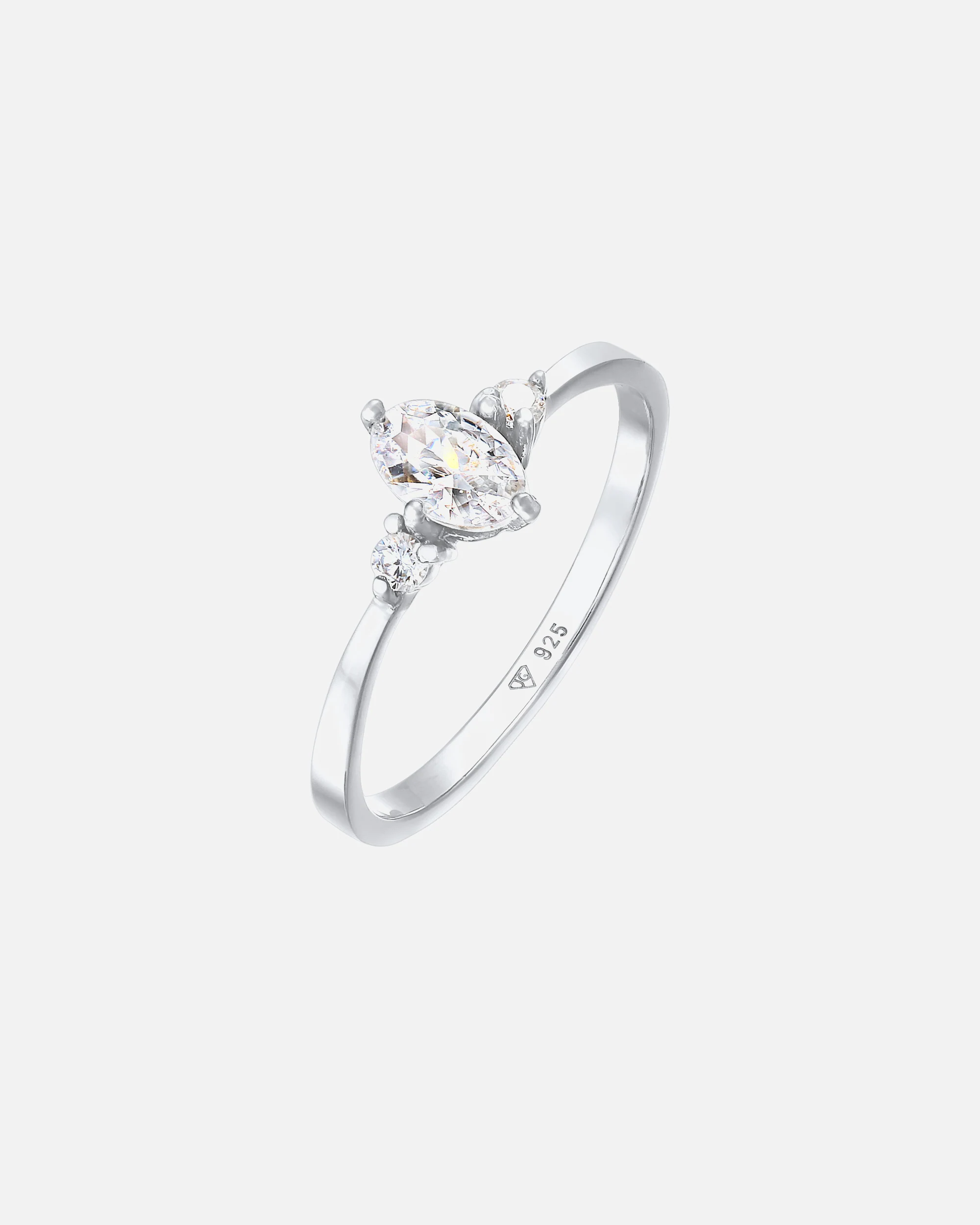 Anello di fidanzamento ovale da donna Elli con cristalli di zirconi cubici in argento sterling 925