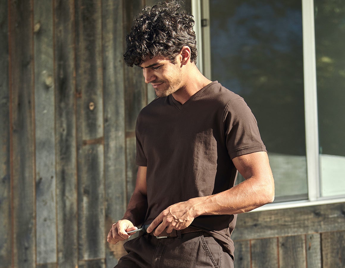e.s. T-Shirt cotton stretch V-Neck