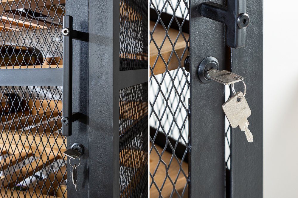 riess-ambiente Weinregal BODEGA 184cm schwarz / natur, Einzelartikel 1-tlg., Wohnzimmer · Massivholz · Metall · für 72 Flaschen · Industrial