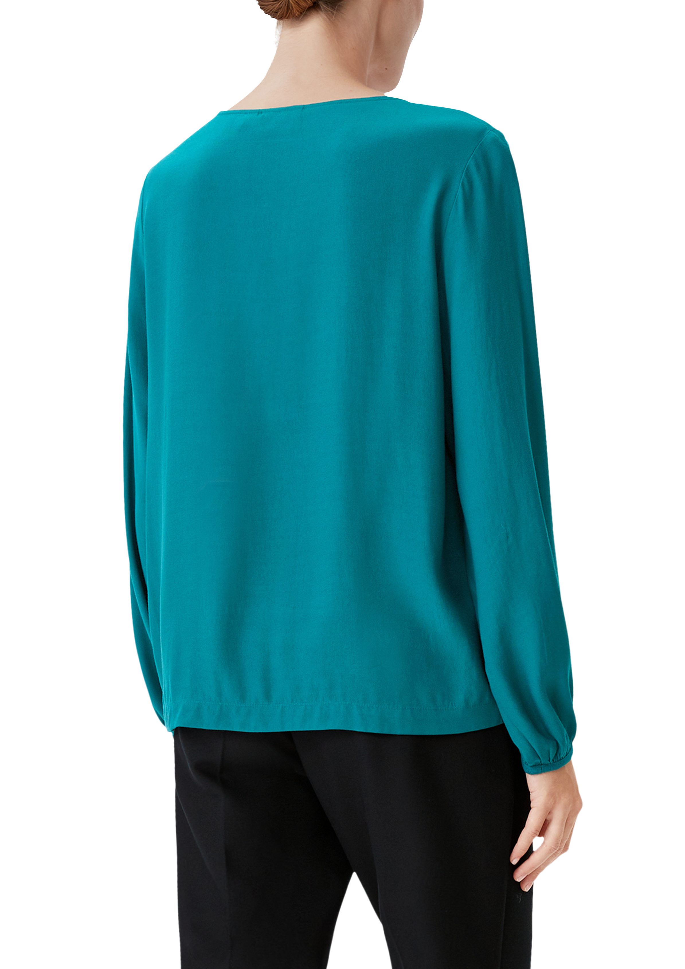 comma casual identity Langarmbluse Langarmbluse aus Viskose Logo, Cut Out
