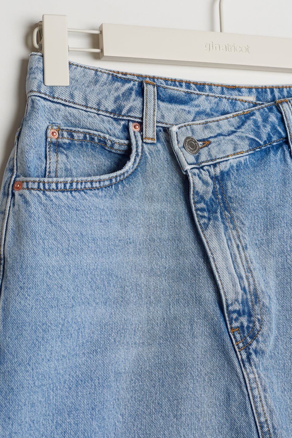 Wrap denim skirt