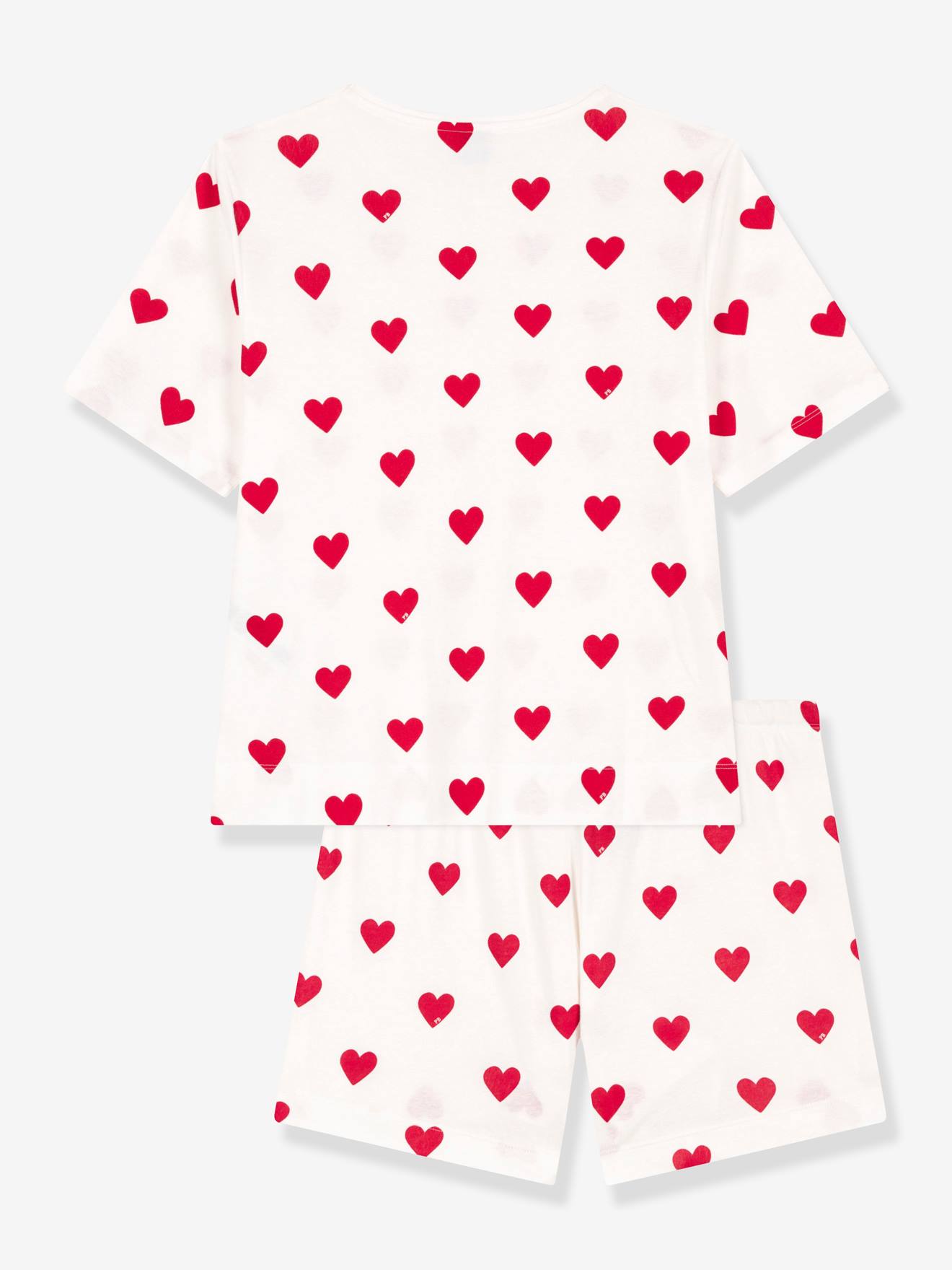 Petit Bateau Damen Sommer-Schlafanzug PETIT BATEAU, Bio-Baumwolle - weiß