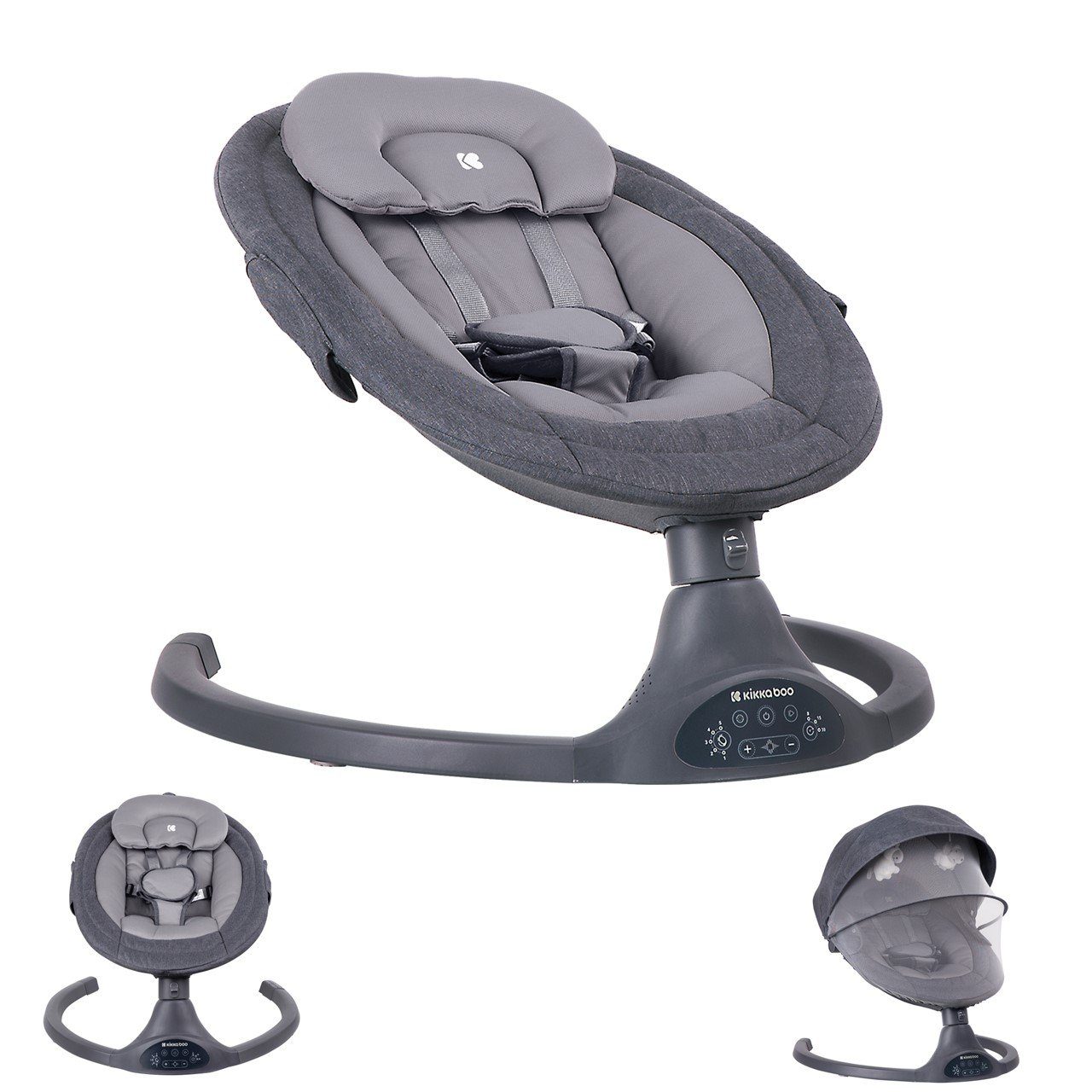 Kikkaboo Babywippe Babywippe Codie elektrisch, Schaukelfunktion, Fernbedienung, Bluetooth
