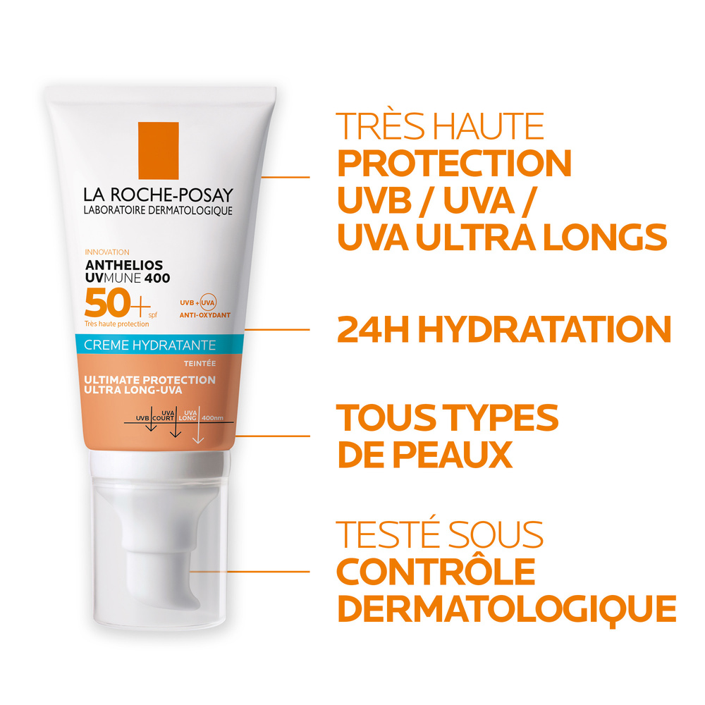 La Roche-Posay Anthelios Crème solaire hydratante teintée avec parfum Très haute protection SPF 50+