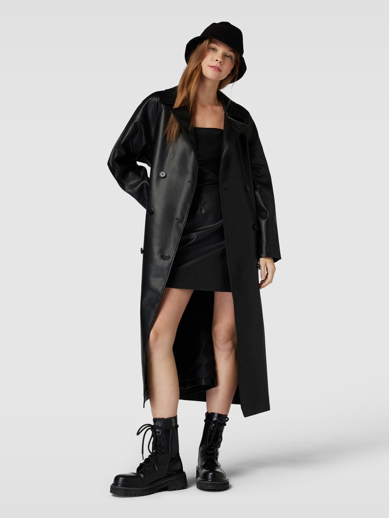 Mantel in Leder-Optik Modell 'SOFIA' in schwarz