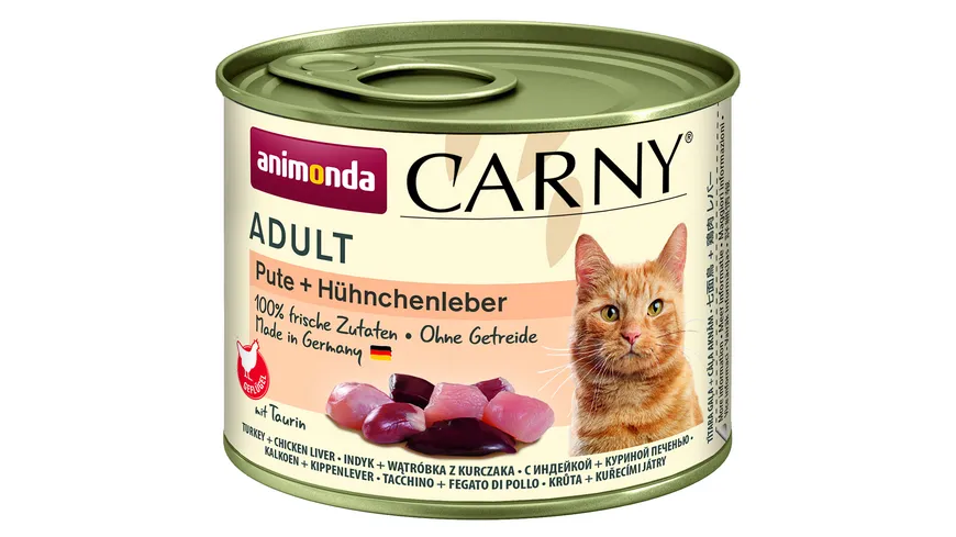 ANIMONDA Katzennassfutter Carny Adult Pute + Hühnchenleber 200 g