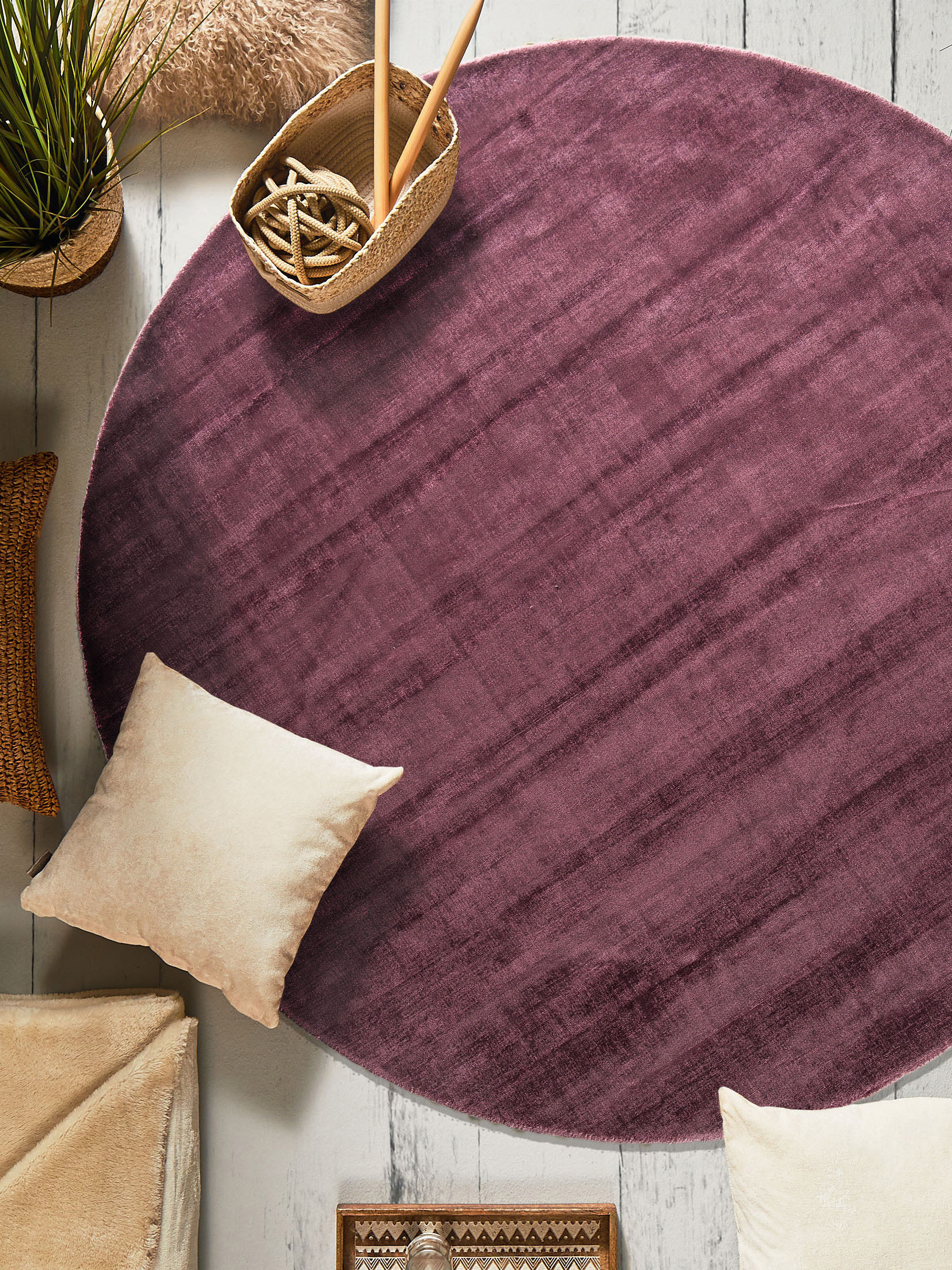 Miramar Viskose-Teppich, Aubergine