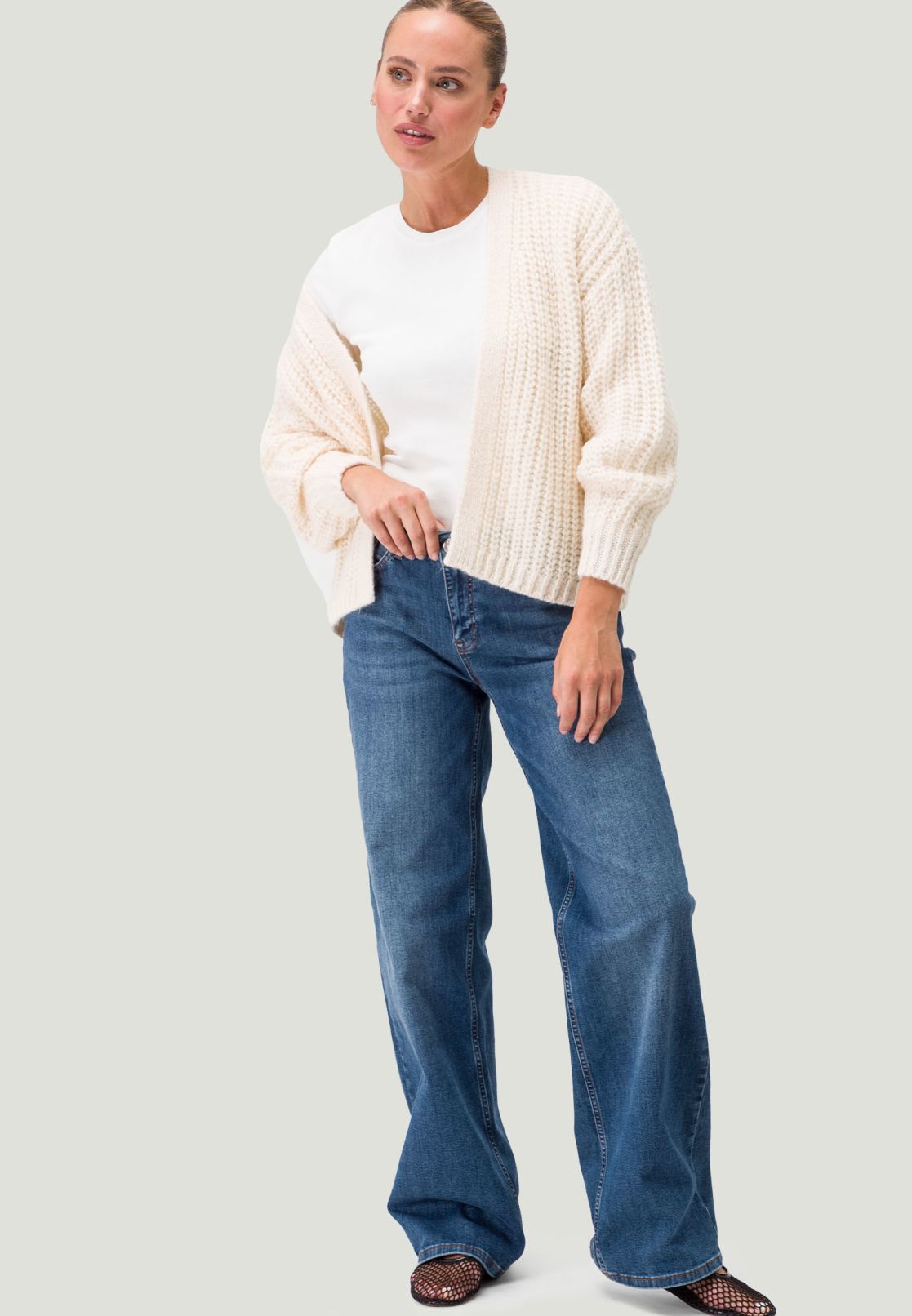 Grobstrickjacke offener Style