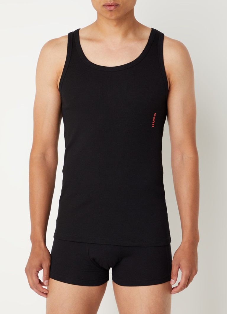 HUGO BOSS Cotton tank top with logo in 2-pack