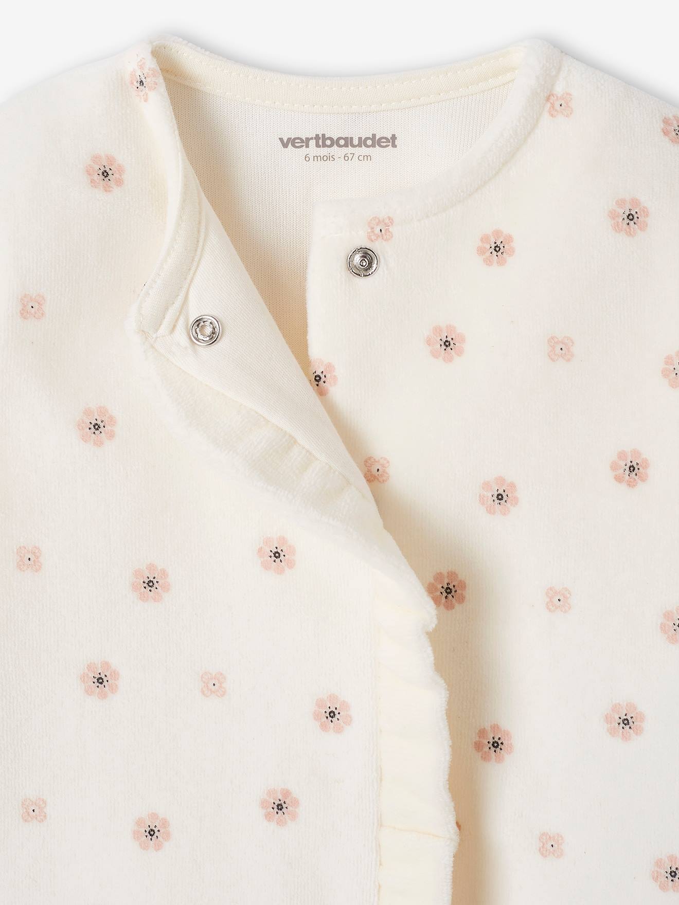 Lot de 2 pyjamas bébé en velours rose poudré