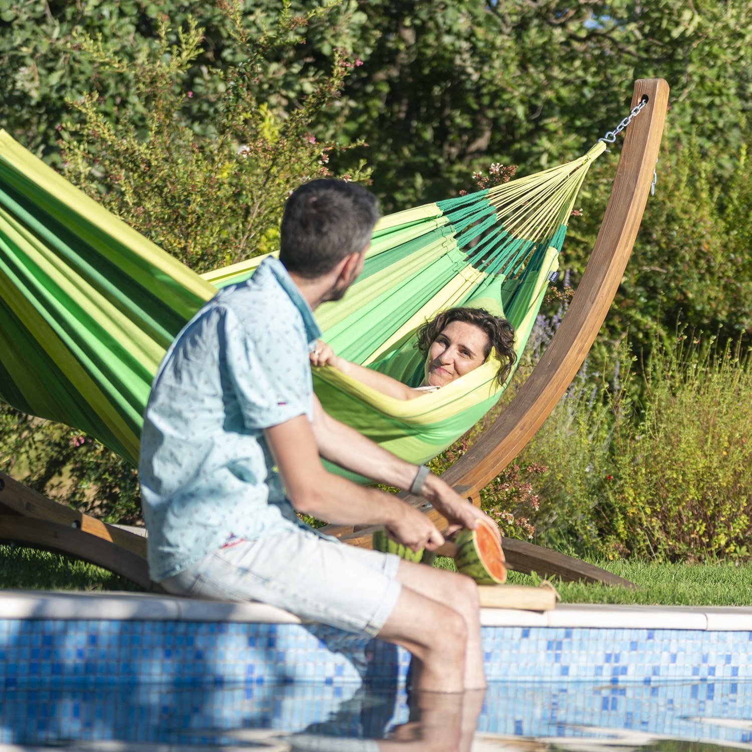 La Siesta Hängematte Doppel Hängematte Modesta Jungle grün von La Siesta Bio Baumwolle Tuchhängematte, Hochwertige Qualität