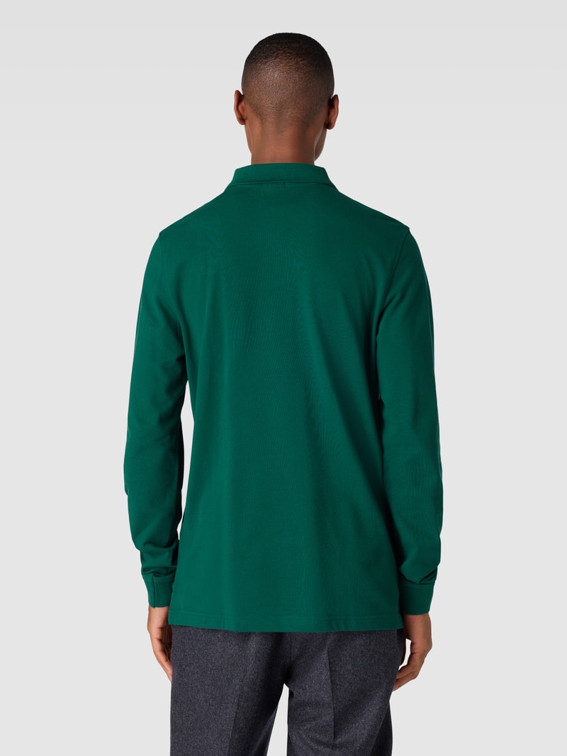 Poloshirt mit Logo-Stitching Modell 'THOMAS' in dunkelgrün