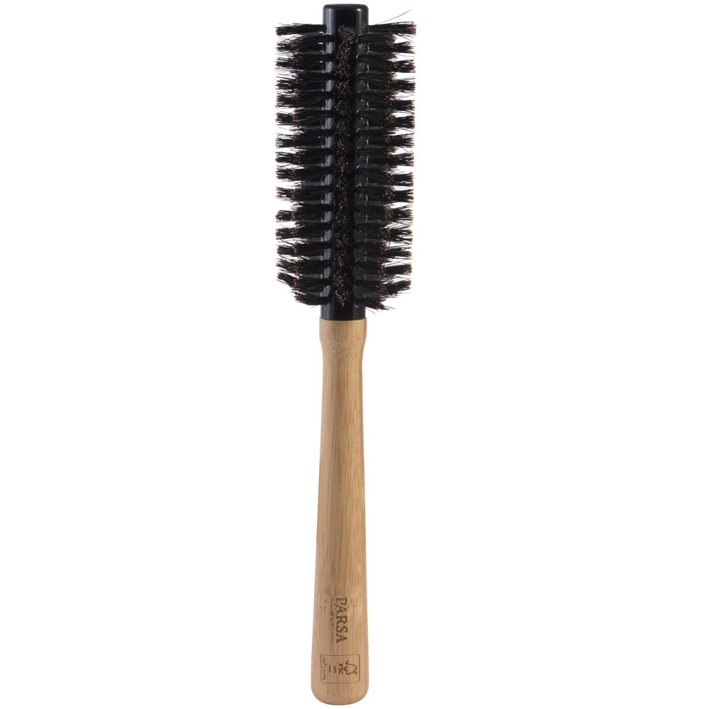 PARSA Beauty Profi FSC Holz Rundbürste mit Wildschweinborsten 15 mm