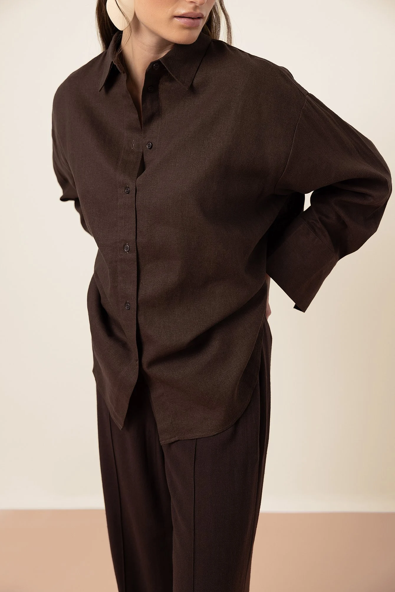Oversize-Hemd aus Leinenmischung