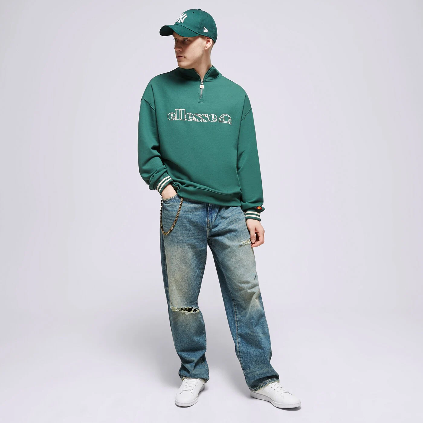 ELLESSE SWEATSHIRT MIT REIßVERSCHLUSS   SIESTALLI DGREEN 1/2 Grün