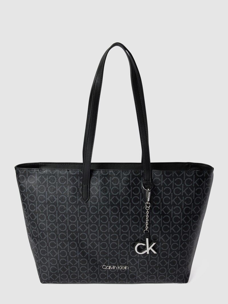 Shopper mit Logo-Muster in schwarz