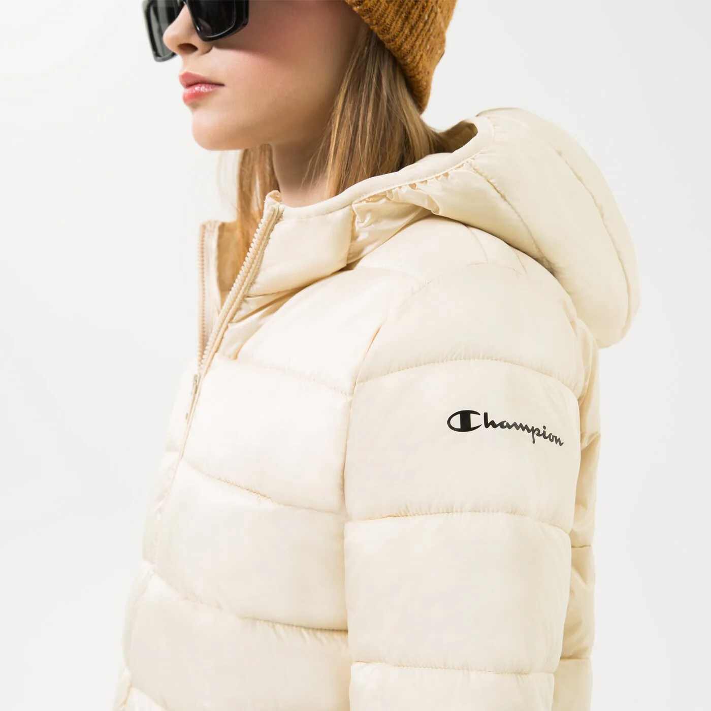 CHAMPION JACKE WINTER HOODED POLYFILLED JACKET Beige