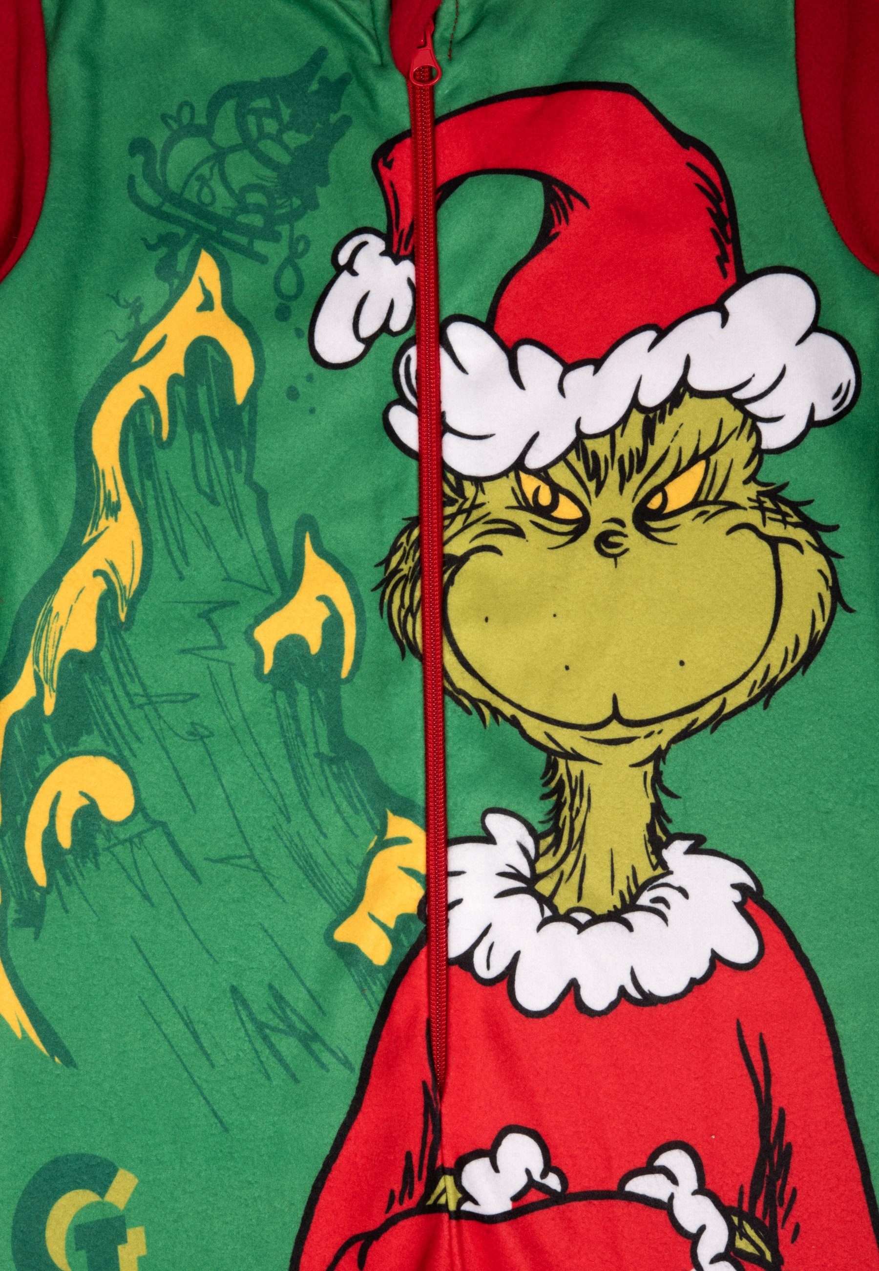 United Labels® Jumpsuit The Grinch Jumpsuit Overall Kinder Pyjama Schlafanzug langarm