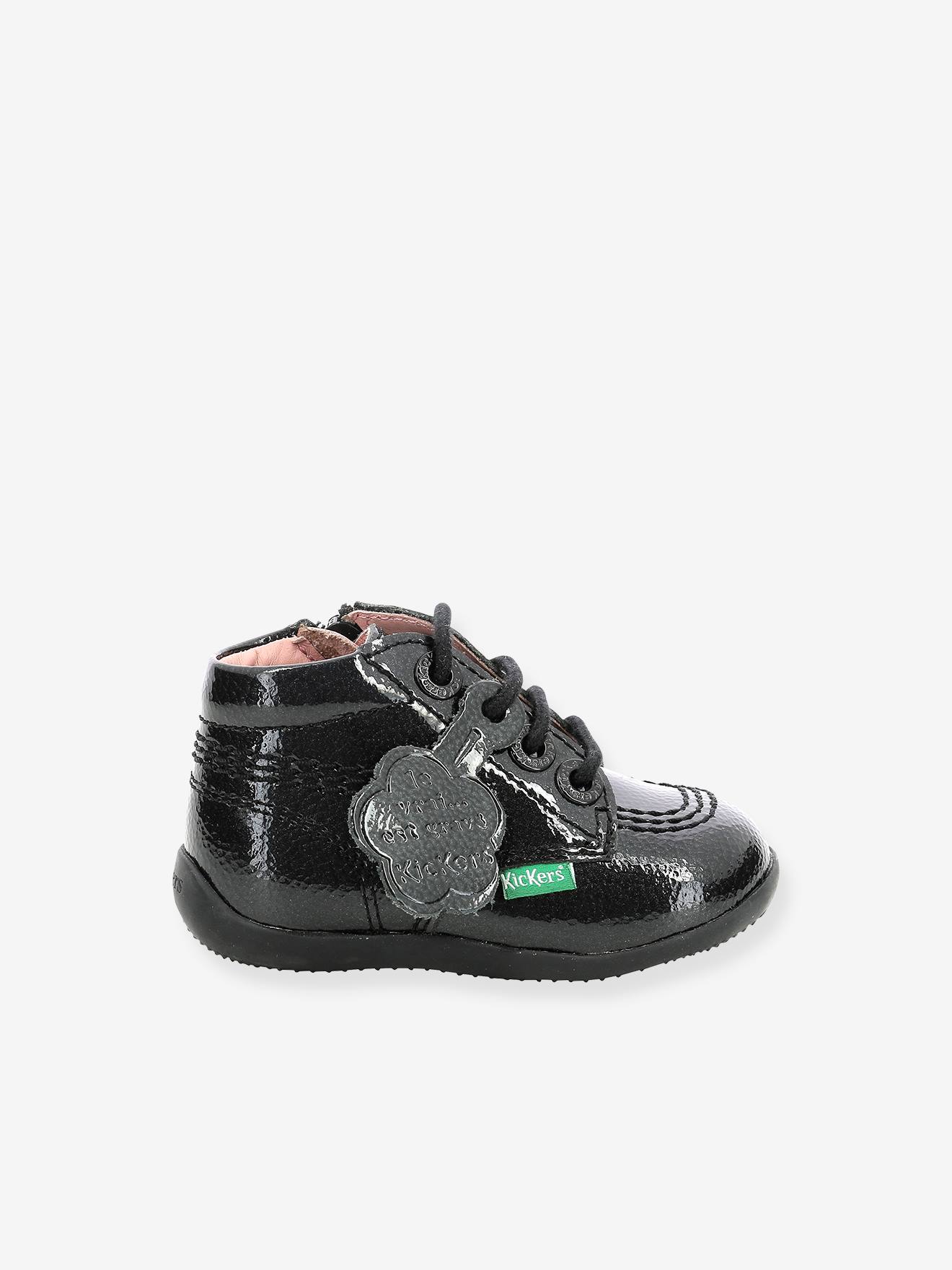 Bottillons cuir bébé fille Billista Zip KICKERS® noir vernis
