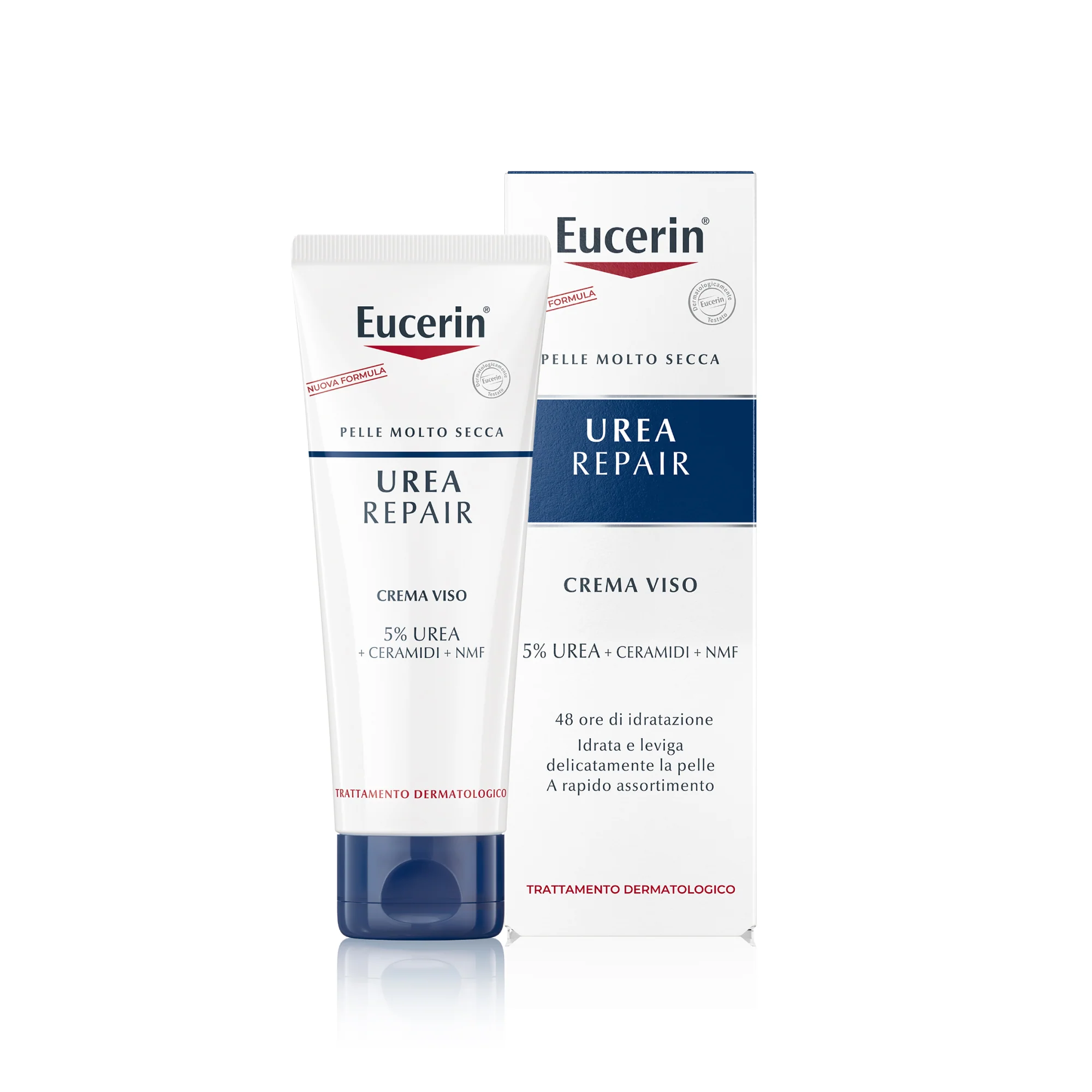 Crema facial suavizante UreaRepair con 5 % de urea: tratamiento facial calmante durante 24 horas.