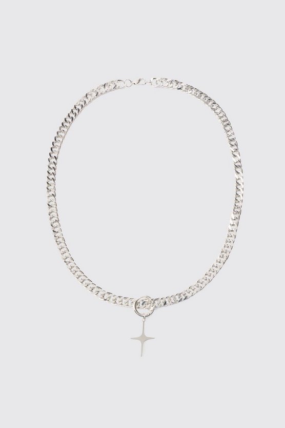 Silberne Kette mit Kreuz-Anhänger