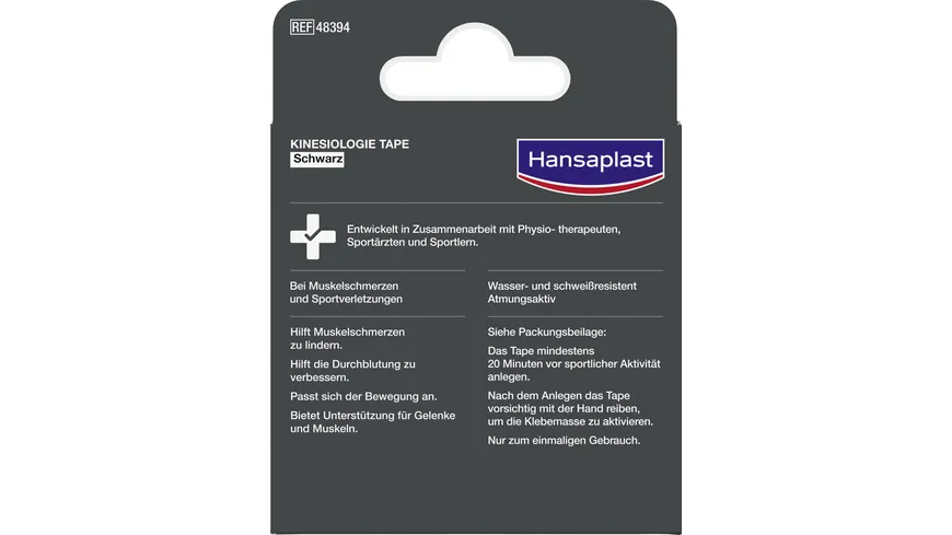 Hansaplast Kinesiologie Tape schwarz 5 m