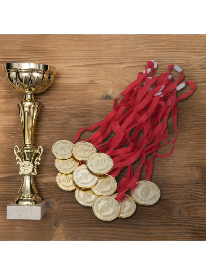 relaxdays 12 x Medaille in Gold günstig kaufen onesize
