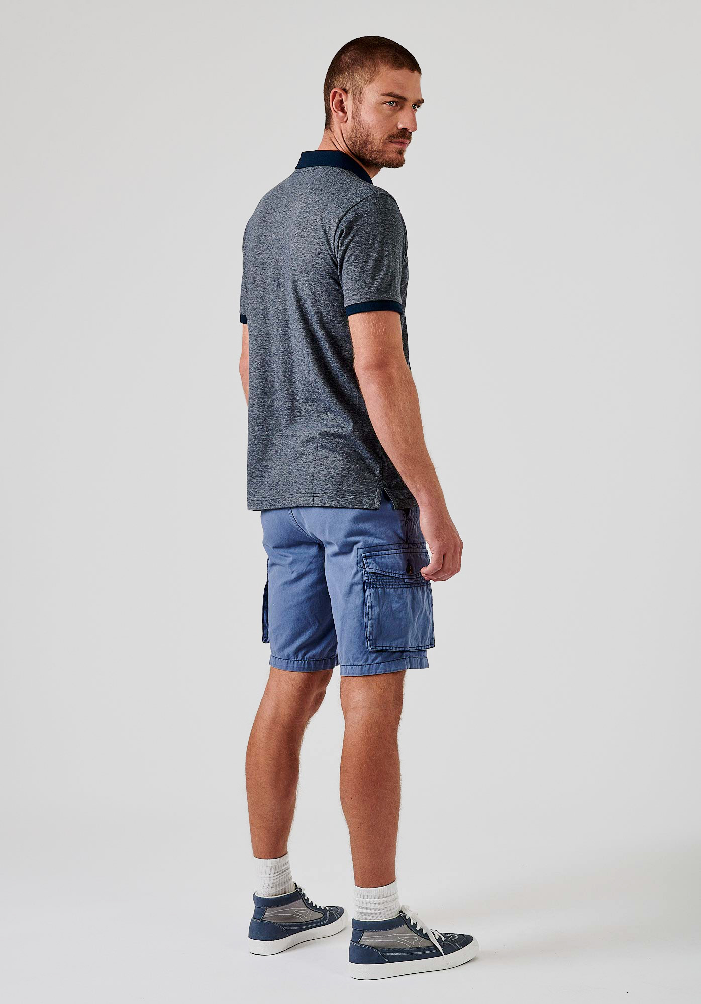 STEF   Polo bleu Homme 100% coton bio