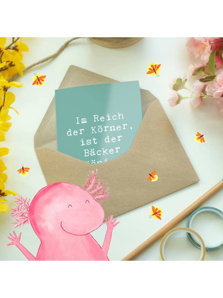 Mr. & Mrs. Panda Grußkarte Spruch Bäcker Krönung mit Spruch in Meeresbrise günstig kaufen onesize