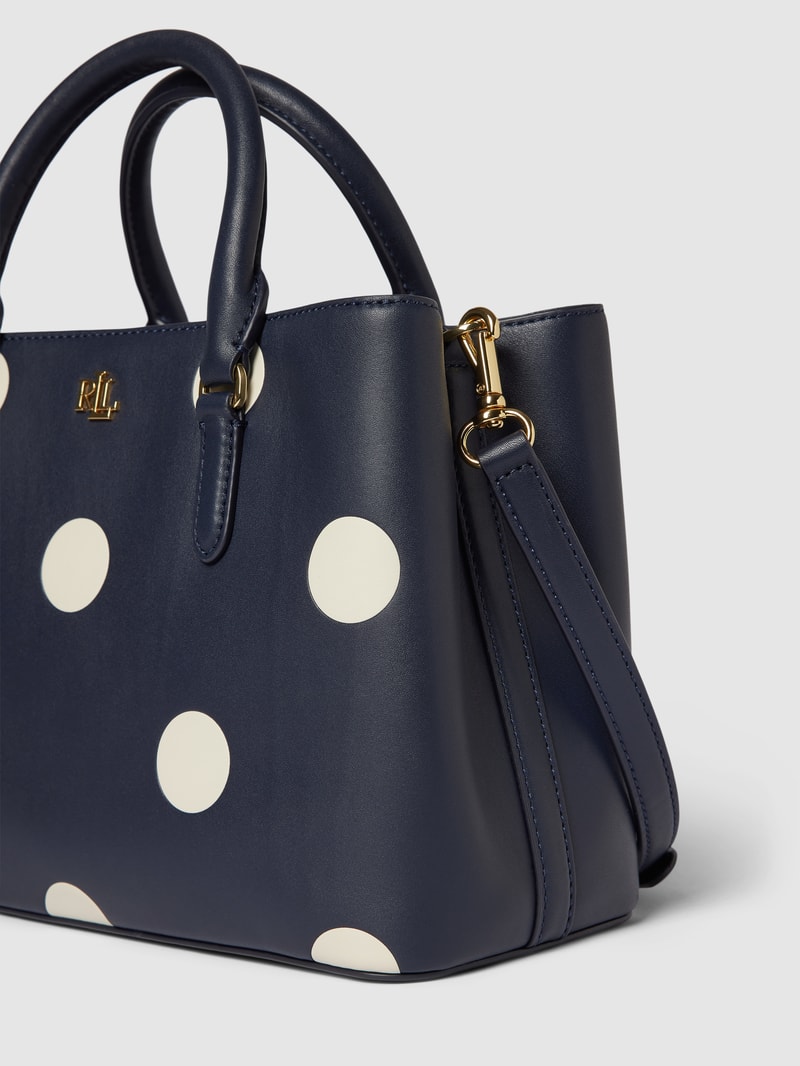 Tote Bag mit Allover-Muster Modell 'MARCY' in marineblau