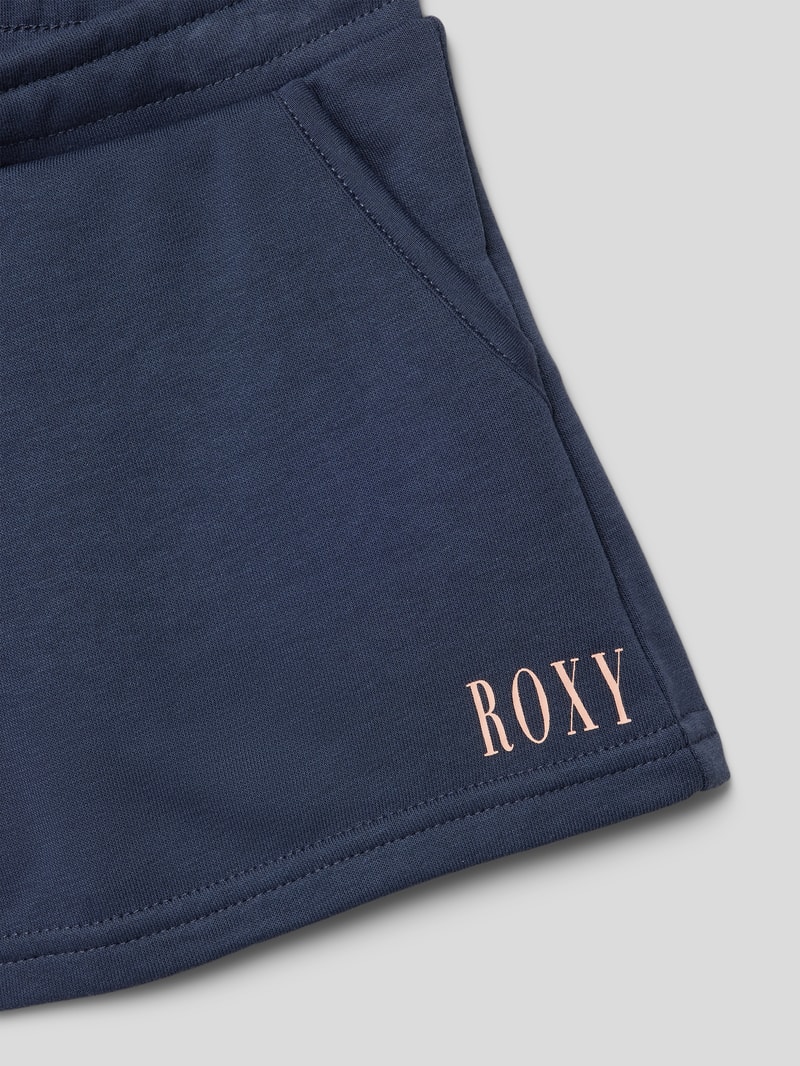 Sweatshorts mit Label-Detail Modell 'HAPPINESS FOREVER' in marineblau