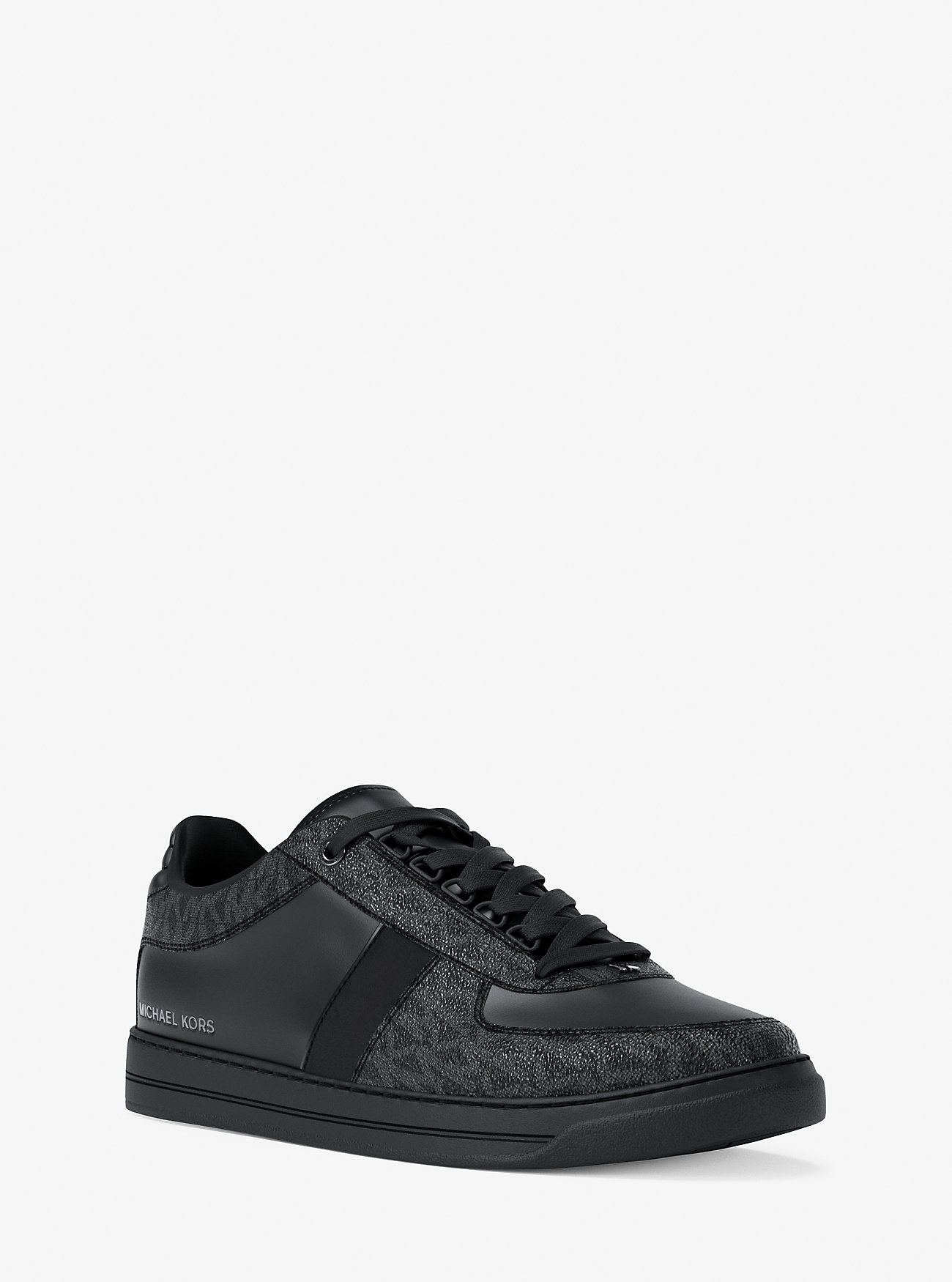 Sneaker in pelle con logo Brady Signature - NERO/NERO