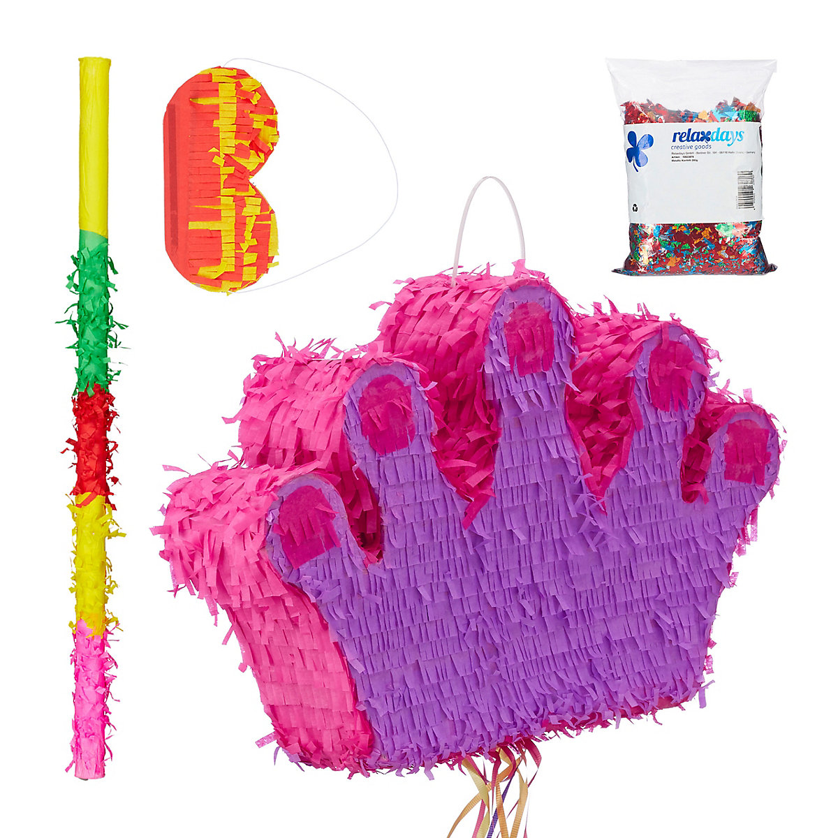 4 tlg. Pinata Set Krone