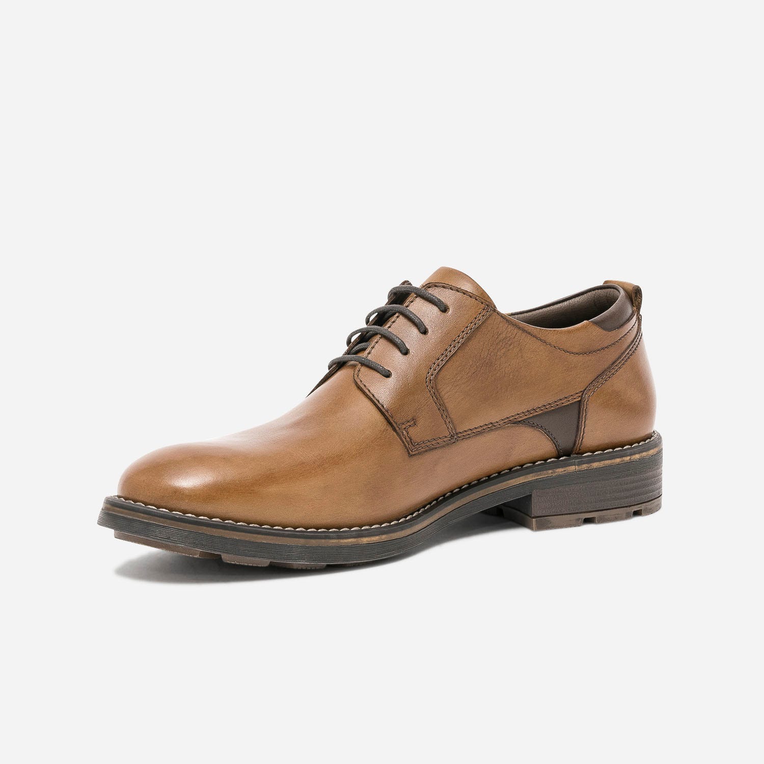 Derby camel en cuir