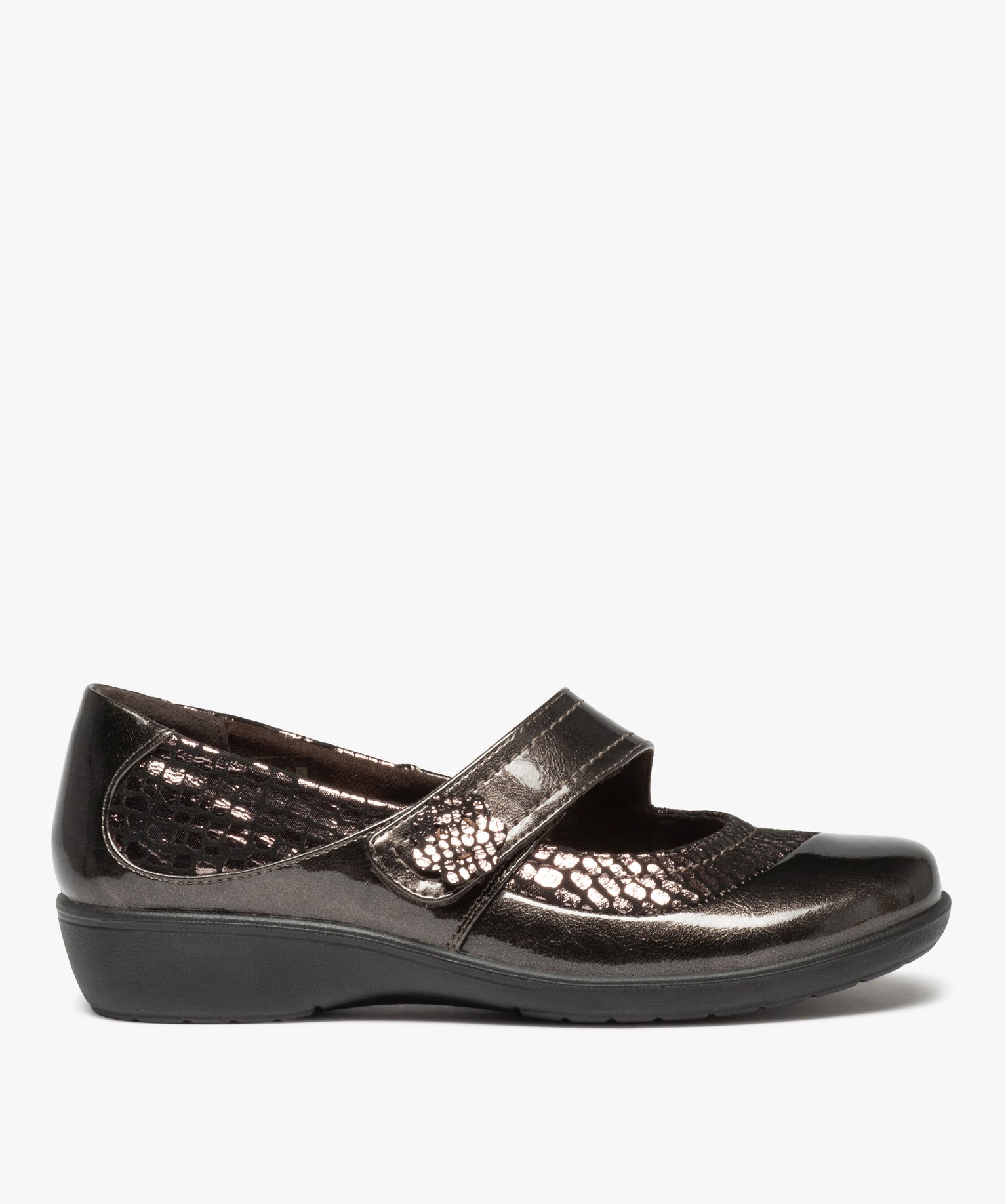 Chaussures confort femme en matière scintillante bronze | GEMO