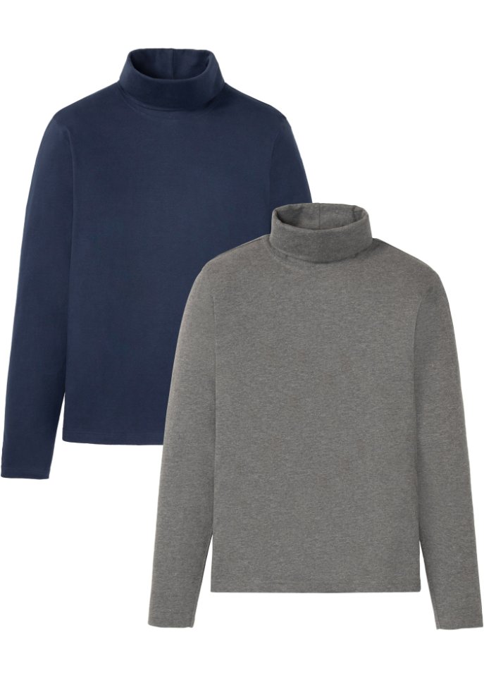 Langarmshirt m. Rollkragen (2er Pack)