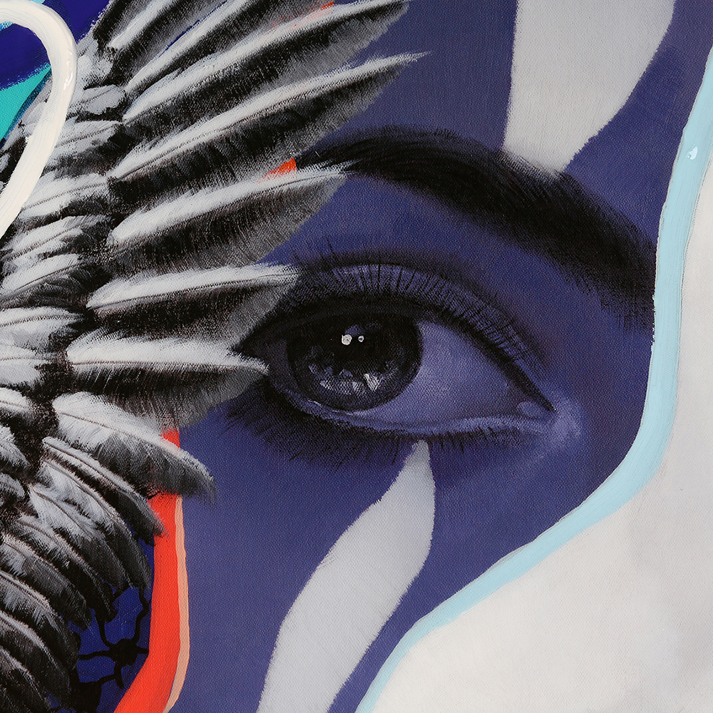 Bild Street Art Lady bunt