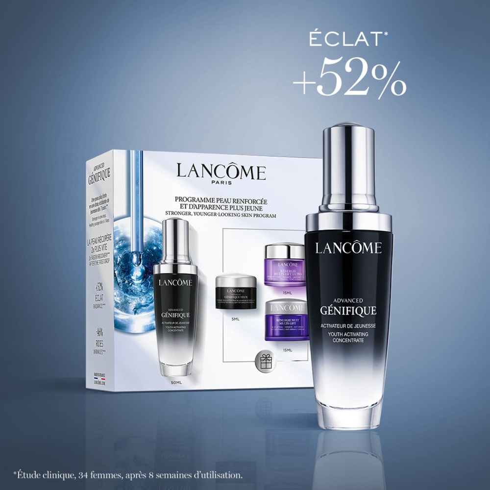Lancôme Advanced Génifique Coffret Routine Anti-Âge Sérum + Crème Yeux, Crème Jour & Crème Nuit
