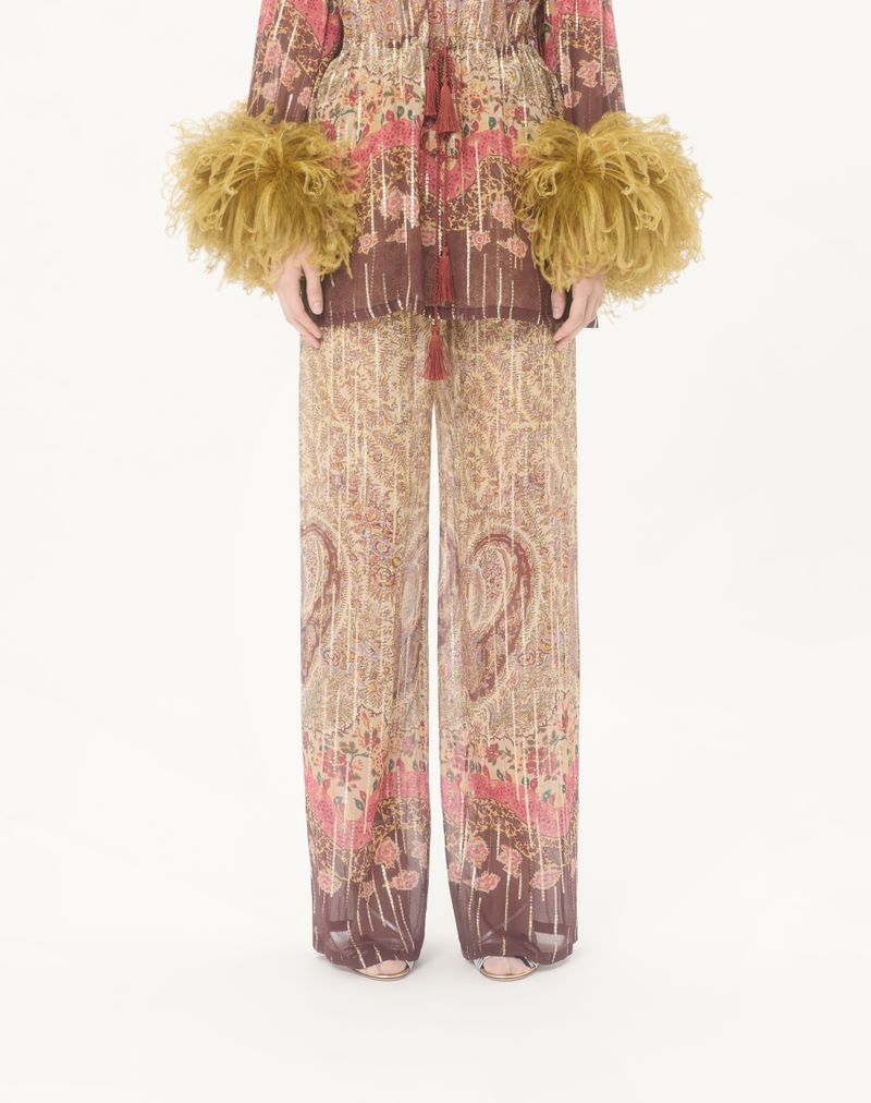 Pekin-bukser med Voyage Imaginaire Paisley-print